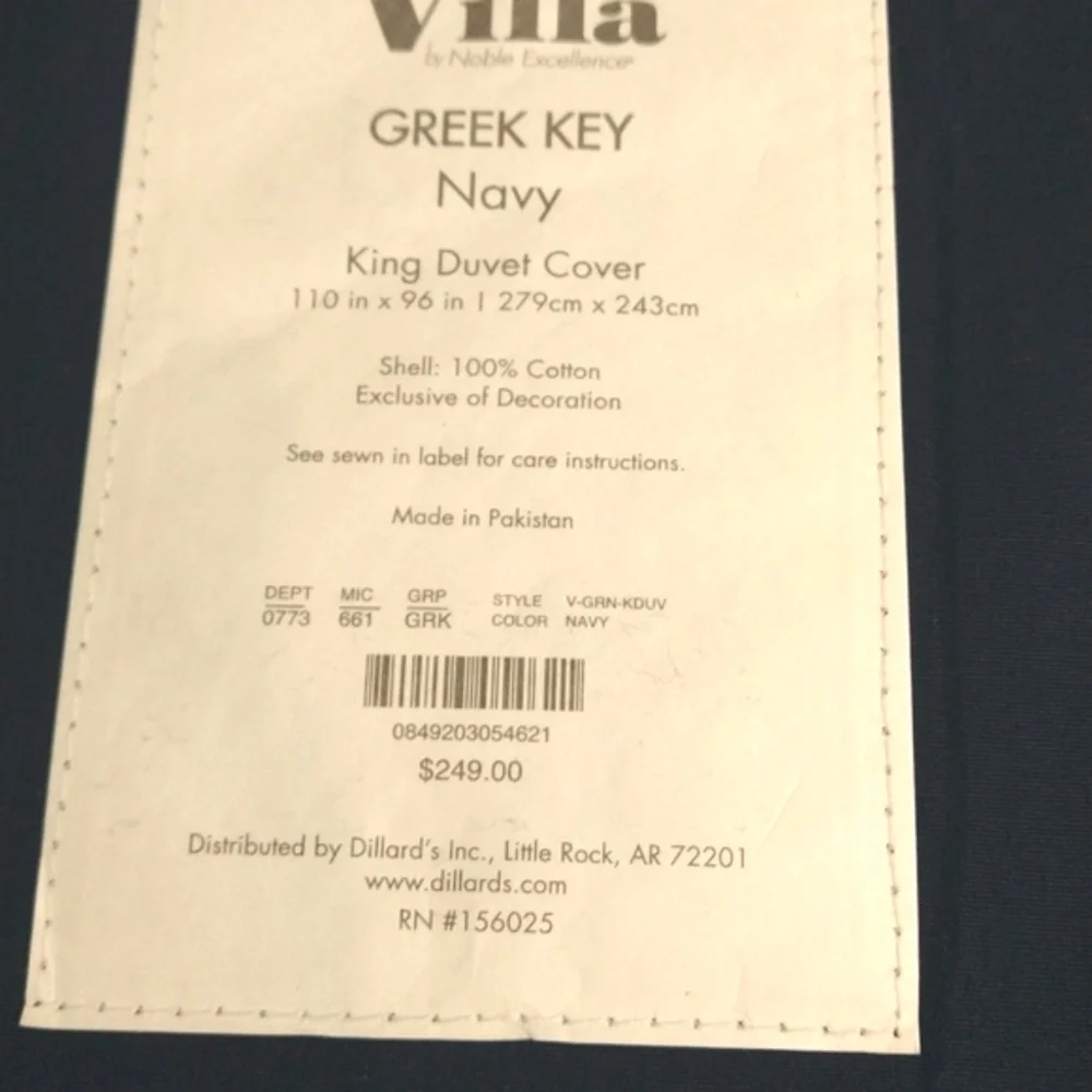 Villa by Noble Excellence Greek Key Duvet Cover